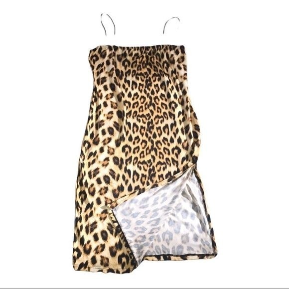 BLUE MOON PINK STAR, Leopard Print,Chemise, Elastic Straps, Size S - Picture 2 of 4